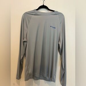 Columbia Gray Professional Fishing Gear Long Sleeve Shirt